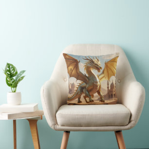 Dragon du désert enchanté - Oreiller à lancer d'Im