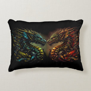 Dragon duality accent pillow