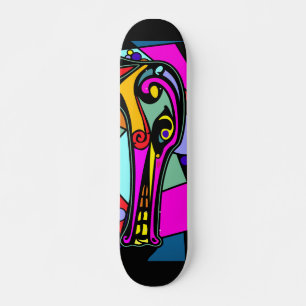 Dragon Duck   black background Skateboard