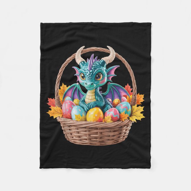 Dragon easter day dragon eggs easter  fleece blanket (Front)