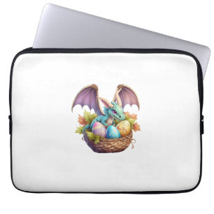 Dragon Easter Day Loves Collecting Easter Eggs Dra Laptop Sleeve