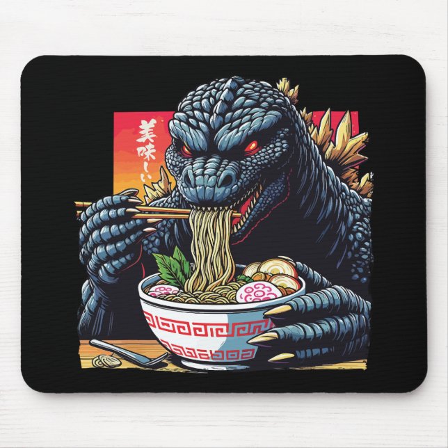 Dragon eating ramen  mouse pad (Front)