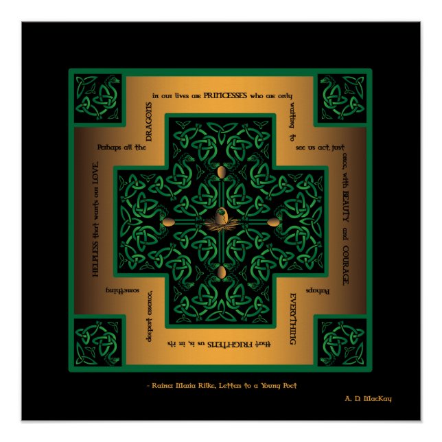 Dragon Egg Celtic Cross Poster (Front)