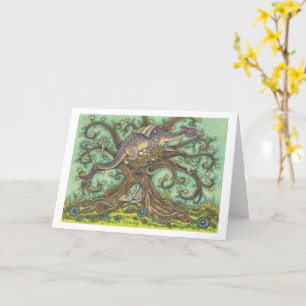 DRAGON EGGS, MEDIEVAL LAIR, FANTASY FOLK ART Blank Card