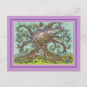 DRAGON EGGS, MEDIEVAL LAIR, FANTASY FOLK ART POSTCARD