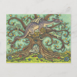 DRAGON EGGS, MEDIEVAL LAIR, FANTASY FOLK ART POSTCARD