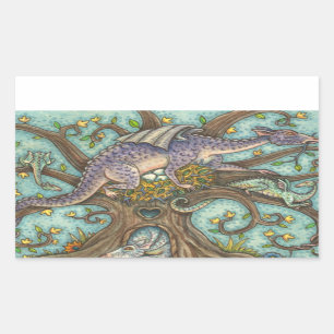 DRAGON EGGS, MEDIEVAL LAIR, FANTASY FOLK ART STICKER