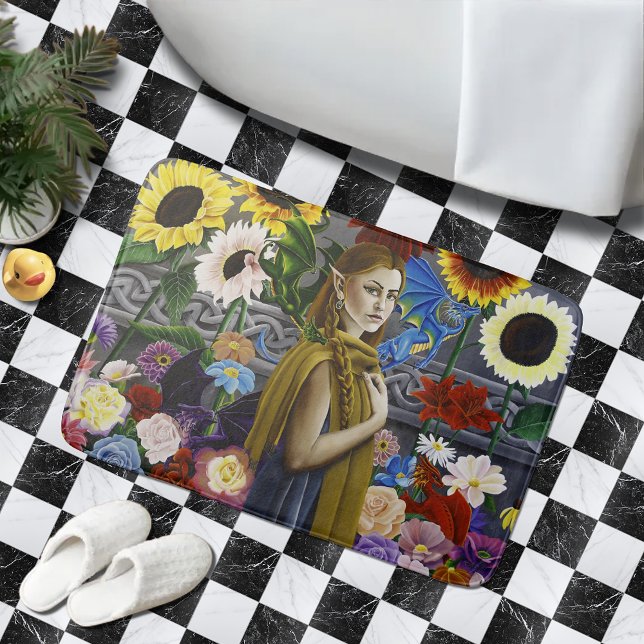 Dragon Elf Flower Garden Bath Mat (Creator Uploaded)