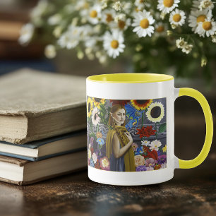 Dragon Elf Maiden Enchanted Flower Garden Fantasy Mug