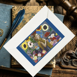 Dragon Elf Maiden Enchanted Flower Garden Fantasy Sticker