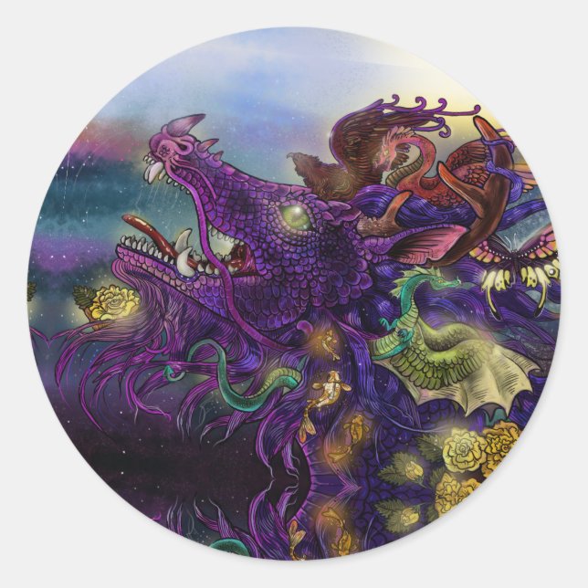 Dragon Enchantment  Classic Round Sticker (Front)