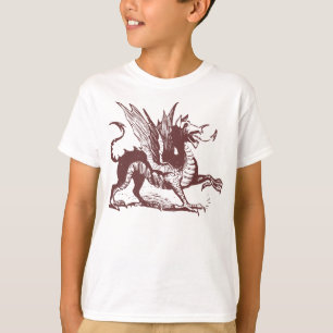 Dragon Engraving - Dark Brown T-Shirt
