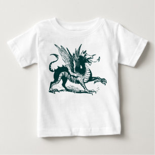 Dragon Engraving - Dark Green Baby T-Shirt