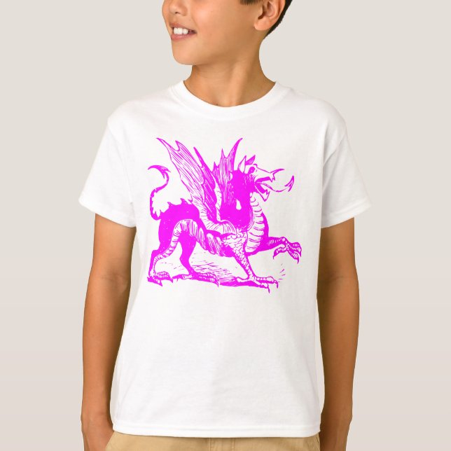Dragon Engraving - Magenta T-Shirt (Front)