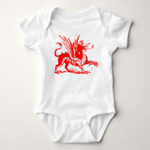 Dragon Engraving - Red Baby Bodysuit