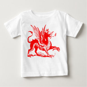 Dragon Engraving - Red Baby T-Shirt