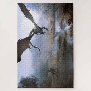 Dragon et cavalier dans le puzzle de marais