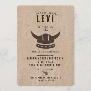 Dragon et invitation d'anniversaire de Viking