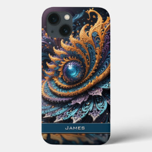 Dragon Eye Modern Abstract Geometric Fractal Name  iPhone 13 Case