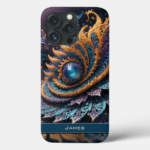 Dragon Eye Modern Abstract Geometric Fractal Name  iPhone 13 Pro Case