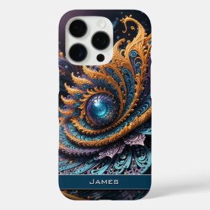 Dragon Eye Modern Abstract Geometric Fractal Name  iPhone 16 Pro Case