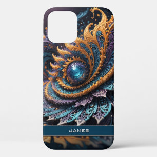 Dragon Eye Modern Abstract Geometric Fractal Name  iPhone 12 Pro Case