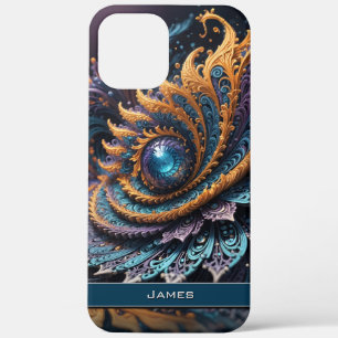 Dragon Eye Modern Abstract Geometric Fractal Name iPhone 12 Pro Max Case