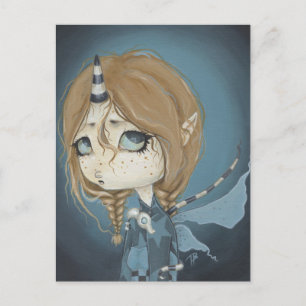 Dragon Fairy postcard blue