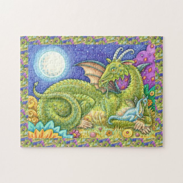 DRAGON FAMILY NEXT GENERATION, WHIMSICAL FANTASY JIGSAW PUZZLE (Horizontal)