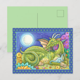 DRAGON FAMILY NEXT GENERATION, WHIMSICAL FANTASY POSTCARD