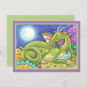 DRAGON FAMILY NEXT GENERATION, WHIMSICAL FANTASY POSTCARD