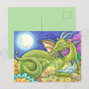 DRAGON FAMILY NEXT GENERATION, WHIMSICAL FANTASY POSTCARD