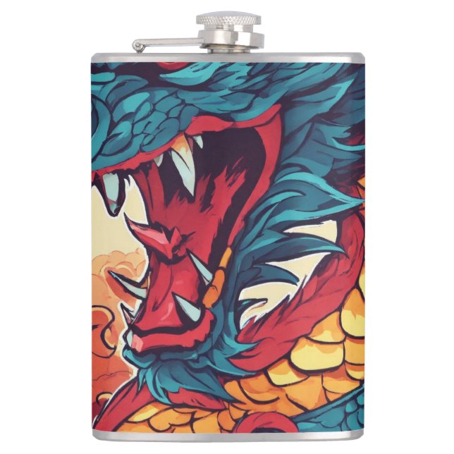 dragon Fansion  Hip Flask (Front)