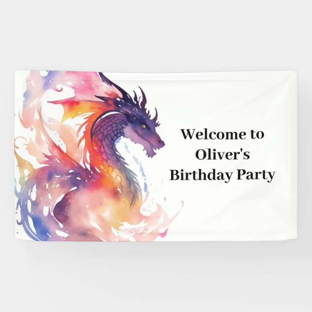 Dragon Fantasyland Adventure Anniversaire Bannière (Horizontal)