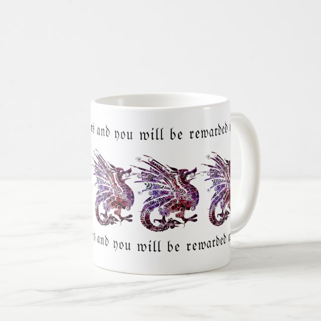 Dragon Fear Quotes – Embrace Courage and Strength Coffee Mug (Front Right)