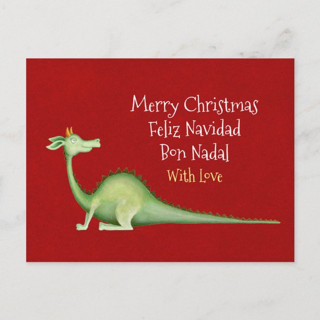 Dragon · Feliz navidad · Bon nadal · Christmas Postcard (Front)