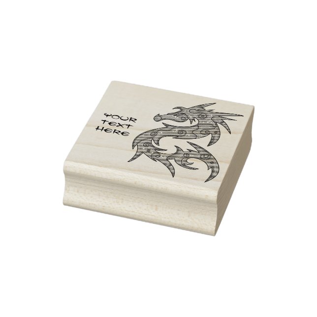 Dragon filled with Dots Pattern - right Rubber Stamp (Stamp)