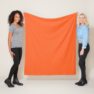 Dragon Fire Bright Orange Solid Colour Print Fleece Blanket