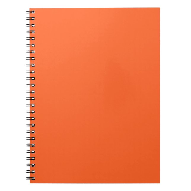 Dragon Fire Bright Orange Solid Colour Print Notebook (Front)