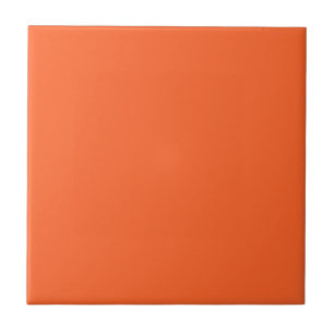 Dragon Fire Bright Orange Solid Colour Print Tile