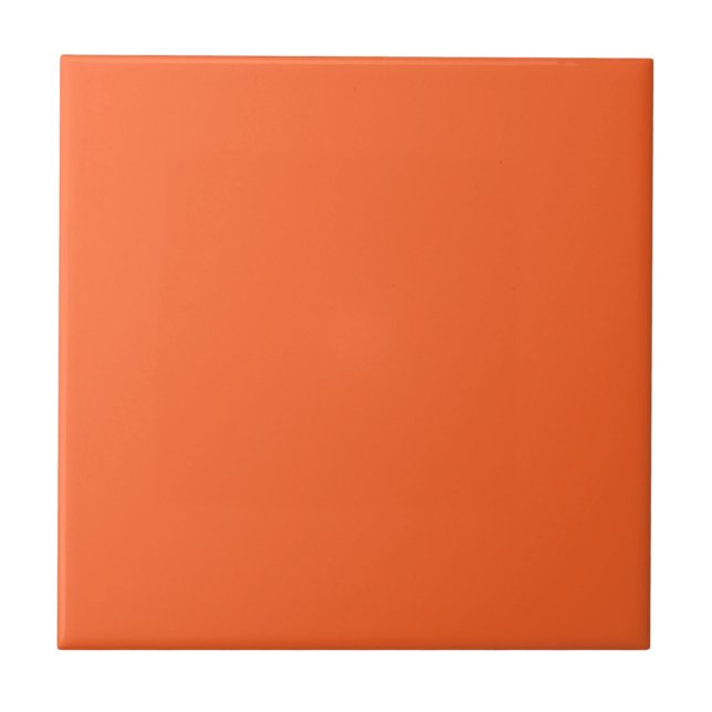 Dragon Fire Bright Orange Solid Colour Print Tile (Front)