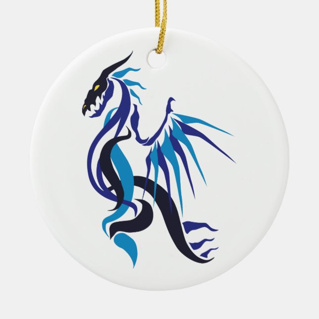Dragon Fire Ceramic Ornament (Front)