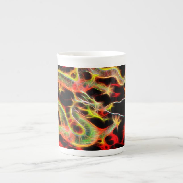 Dragon Fire decor on Lucky Energy Bone China Mug (Front)