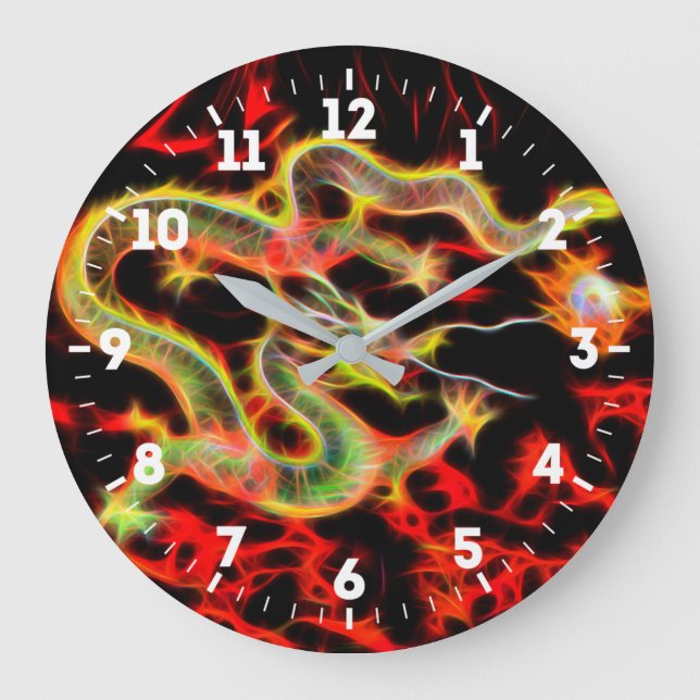 Dragon Fire decor on Lucky Energy on a Large Clock (Front)
