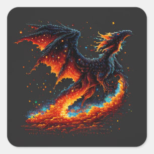 Dragon Fire Elemental Square Sticker