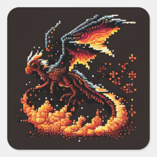 Dragon Fire Elemental Square Sticker