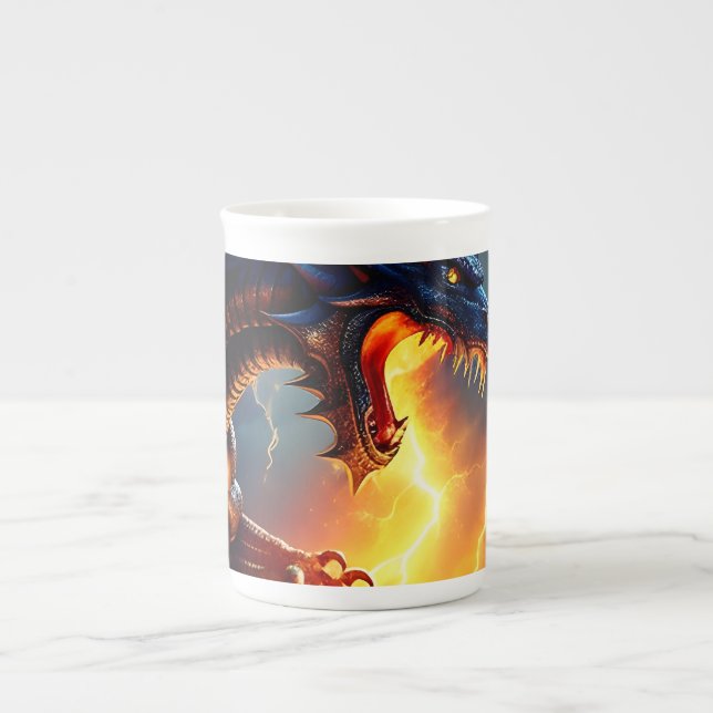 Dragon Fire Lightning Fight Two Bone China Mug (Front)