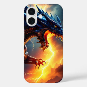 Dragon Fire Lightning Fight Two iPhone 16 Case