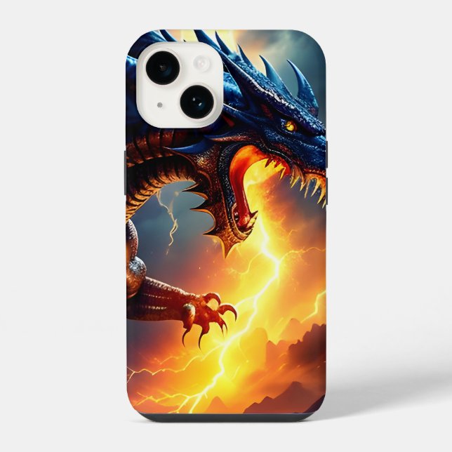 Dragon Fire Lightning Fight Two iPhone Case (Back)