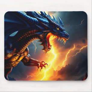 Dragon Fire Lightning Fight Two Mouse Pad